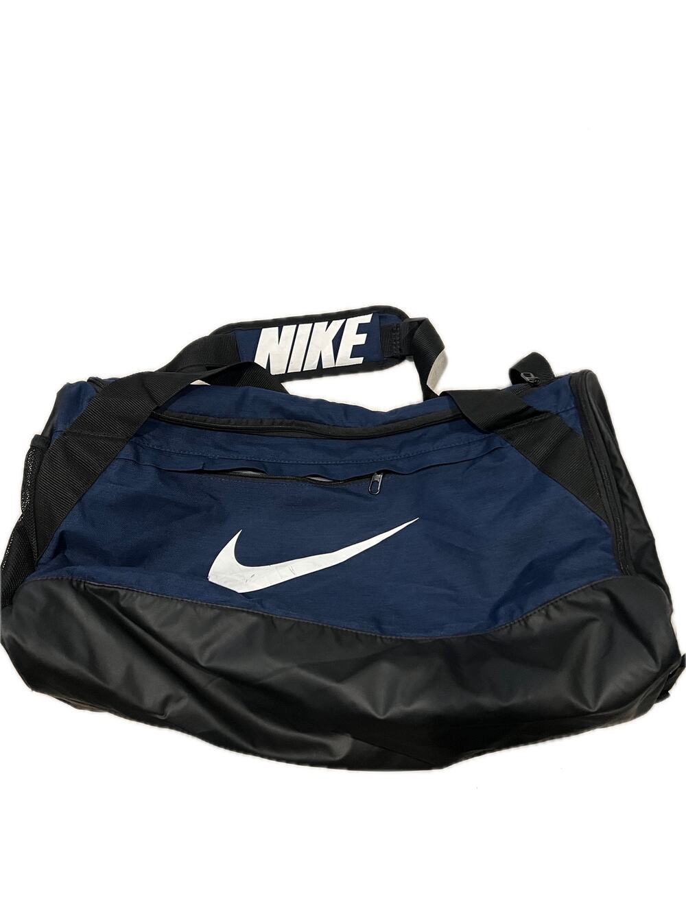 Nike Brasilia 9.5 Blue Black Medium 60L Duffel Gym Bag